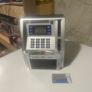 Silver Toy ATM Bank with Card